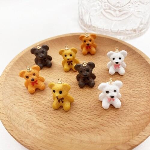 Resin Ackerley three-dimensional bear accessories diy hand-crafted earring accessories earrings material bag pendant