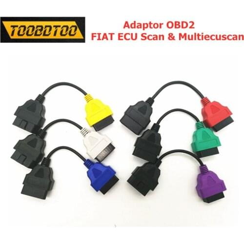 Best Price OBD2 Connector Cable For FIAT ECU Scan and MultiECUScan 6 Colors Single Wire Cable For FIAT ECU 6 Adapters