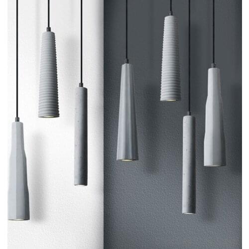 Industrial Style Cement Pendant Light Modern LED Restaurant Bar Coffee Shop Concrete Hanging Lights Living Room Kitchen Lighting