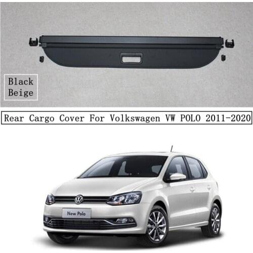 Rear Cargo Cover For Volkswagen VW POLO 2011-2020 Privacy Trunk Screen Security Shield Shade Black Beige Auto Accessories