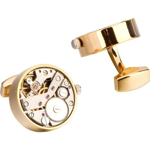 Watch Movement Cufflinks Mens Gifts Business Event Accessories Punk Style Turnable Mechanical Sense French Shirt Cuff Links