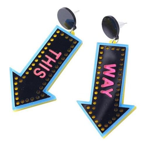 2018 New Night Club Fashion Exaggerated Jewelry Geometric Arrow Acrylic Women Drop Earrings Arrow Dangle Earrings