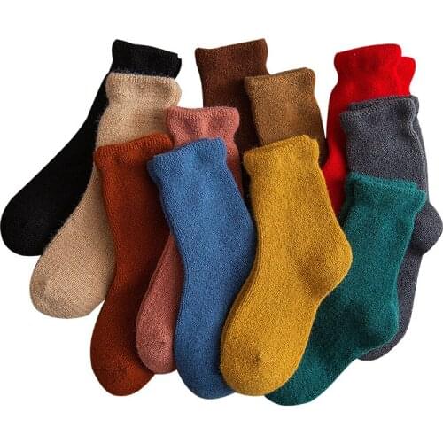 2021 Thick Warm Sleep Socks Slippers Sock Thicken Women Men Girls Print Stripe Casual Non Slip Winter Tube Solid Cotton