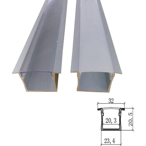 5Packs x 2m U LED Aluminum Channel 32x20mm Anodized Silver Track Internal Width 20mm for Cabinet Kitchen LED Strip AP30.5X20-20