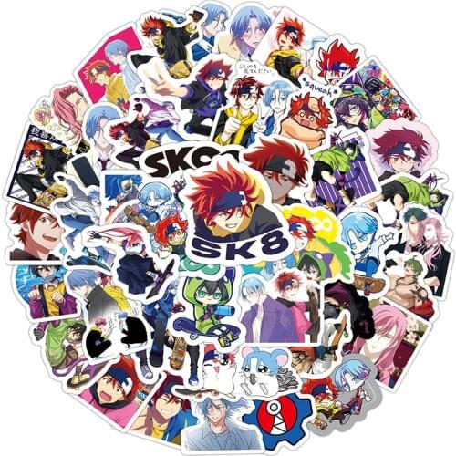 50Pcs SK8 the Infinity Anime Stickers DIY Travel Skateboard Suitcase Guitar Luggage Laptop Classic Toy Decals Sticker