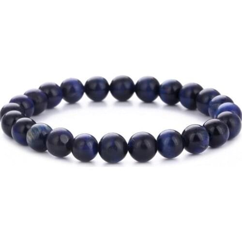 6 8 10mm Healing Balance Reiki Yoga thfh3 elastic thread Tigereye Stone Onyx agate ball bead Bracelet adjusted Bangles