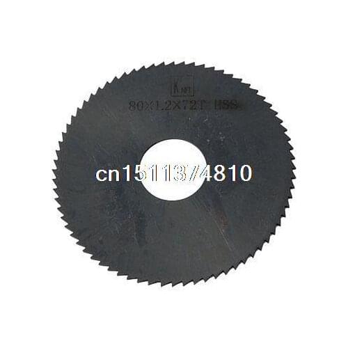 80mm x 1.2mm 72 Teeth 22mm Arbor Hole Dia Black HSS Slitting Saw Blade
