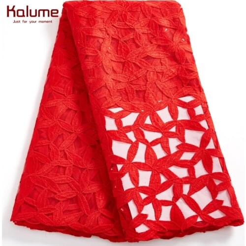 Kalume African Tulle Lace Fabric Sequins High Quality 5 Yards Nigerian Net Lace Fabric Sequins 2021 For Sewing Diy Dress F2566