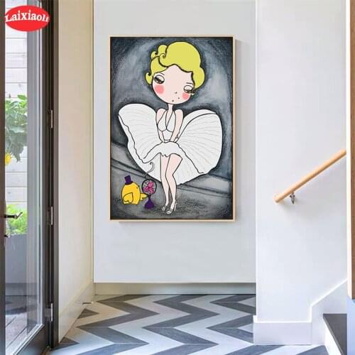 Diamond Embroidery Picture Cartoon girl, children room decoration Of Rhinestones Diamond Painting Full Square round drill Mosaic