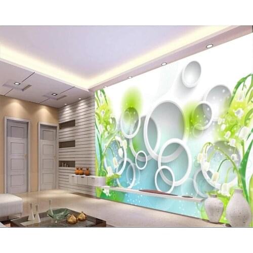 Beibehang wall paper for kids room Fantasy lily stereo wall sticker flower wallpaper background wall wallpaper for bedroom walls