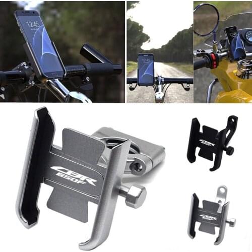CNC Aluminum Handlebar Mobile Phone Holder Stand Bracket For Honda CBR650F CBR650 F cbr650f LOGO Motorcycle Accessories