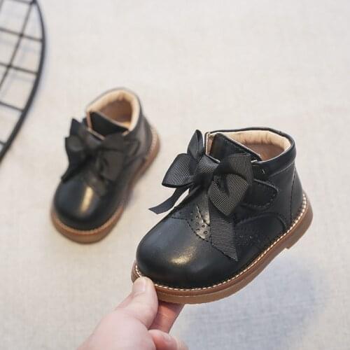 Autumn Winter Toddler Shoes Cute Bow Kids Short Boots Baby Girl Shoes Flat Heels Boys Snow Boots Princess Shoes Non-slip SSP013