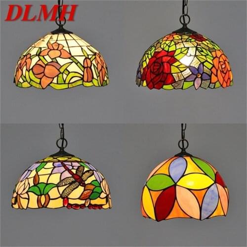 DLMH Tiffany Pendant Light Contemporary LED Lamp Fixtures Decorative For Home Dining Room