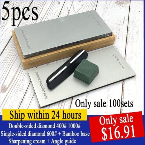 Double-sided diamond rapid sharpening, coarse and fine grinding angle guide fixed angle sharpening sharpening paste bamboo base