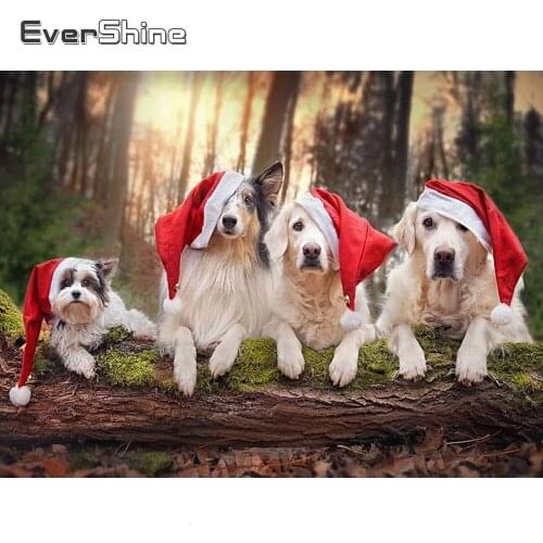 EverShine 5D Diamond Painting Full Drill Square Dog Cross Stitch Diamond Embroidery Animals Picture Rhinestones Wall Decor