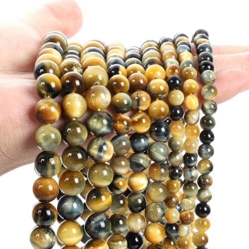 Smooth Dream Fantasy Tiger Eye Stone Natural Stone Bead Round Loose Spacer Bead For Jewelry Making DIY Accessories 4/6/8/10/12MM