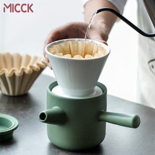 MICCK Ceramics Coffee Filter Pot Free Paper Durable Milk Tea Coffee Pot Portable Ceramics Hand Cup Filters Espresso Percolator