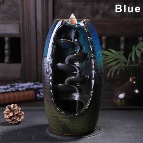 Backflow Ceramic Waterfall Incense Burner Smoke Back-flow Censer Cone Holder Craft Table Ornament Home Decor Mother Gift