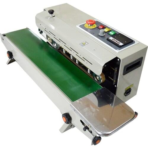 Continuous Sealing Machine Horizontal PVC Membrane Bag Film Sealer Machine Temperature Control FR770 with 2 Mark Wheels