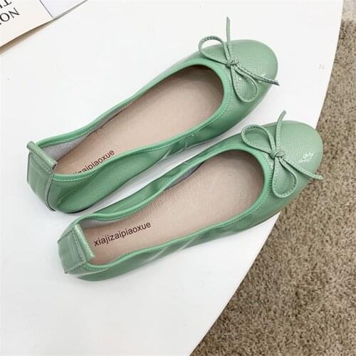 Patent Women Shoes Genuine Leather Woman Flats Shoes Casual Work Loafers New Fashion Bowknot Women Ballet Flats Sneakers Shoes