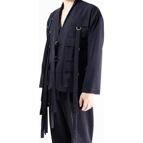 Mens new stage style clothing small number of designers spring mens new fashion personality sling wide loose coat