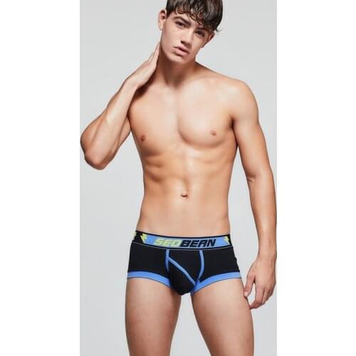 2020 SEOBEAN New Mens Sexy Underwear Solid Boxers Fashion Low-Waist U Convex Breathable Comfortable Boxer Shorts Underpants