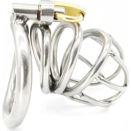 Manyjoy A224 Stainless Steel 50mm Bird Cock Cage Lock Adult Game Metal Male Chastity Belt Device Penis Ring Sex Toys For Men