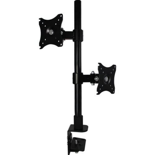 HILLPORT XD02 Dual Monitor Desktop Stand Holder Arm Full Motion 14"-27" Clamp Grommet Hole Base Mount Foldable PC Arm 13kg Black