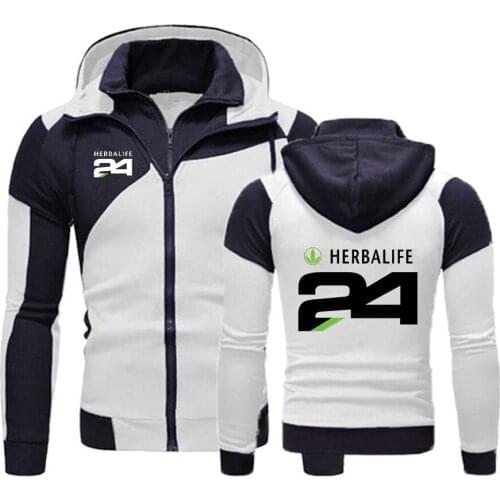 2021 New Spring Autumn Herbalife 24 Logo Harajuku Male Clothing Coat Sweatshirt Hoody Men Fleece Cotton Zipper Hoodies