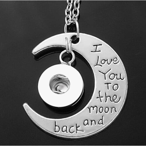 NEW DJ0038 Charm Moon Chain Necklace Snap necklace fit DIY 12MM snap buttons jewlery wholesale