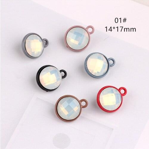 New Arrival 50PCs 20PCS Round Jelly Acrylic Crystal Rhinestone DIY Jewelry Charms Bracelet Necklace Keyring Phone Chain Pendants