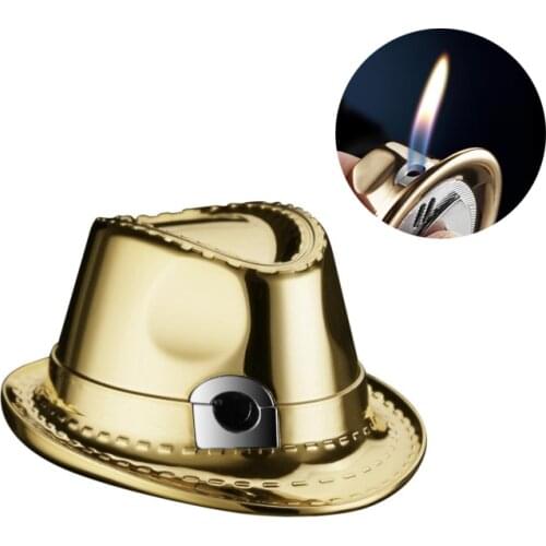 Creative Mini Lighter Butane Gas Gentleman Hat Shaped Cigarette Lighters For Men Nice Gift Funny Lighter