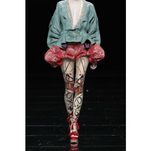 Catwalk Fishnet Medias De Mujer Stockings Womens Pantyhose Fashion Style Retro Chinese 2020 Promotion Hot Sale Polyester Velvet