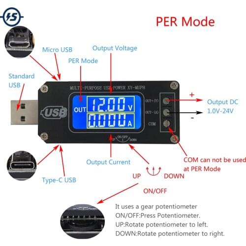 DC-DC Boost Buck Converter USB Step UP / Down Power Supply LCD Module Adjustable Out DC 1.0V-24V 5V to 3.5V / 9V / 12V / 24V