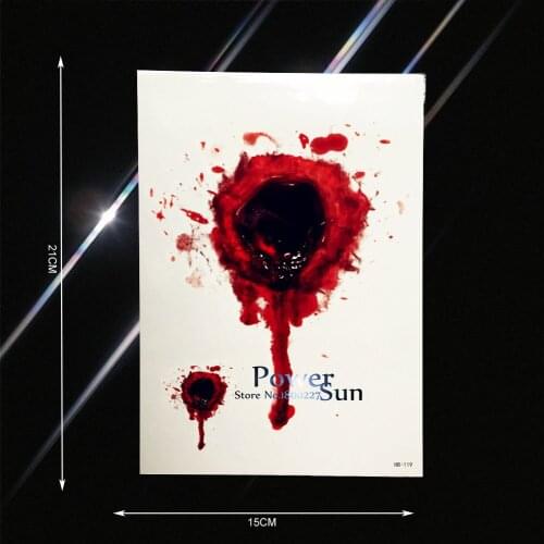 Sexy Gunshot Wound Hole Temporary Tattoo Sticker For Men Women Body Art Fake Wound Tatoo Flash Waterproof Tattoo Stickers PHB119