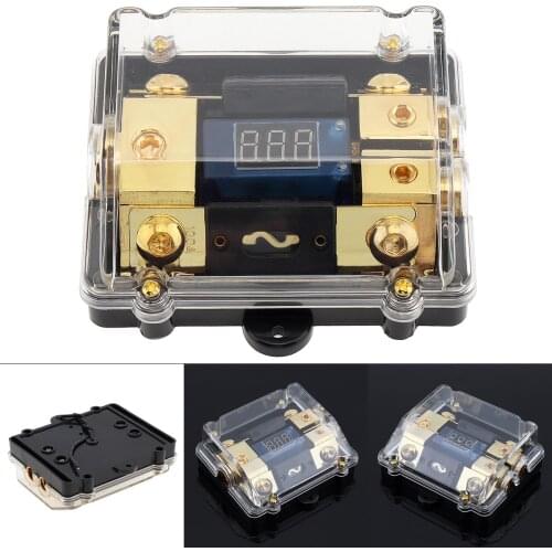 Universal 12V 100A 1 IN 2 Ways Car Fuse Box Auto Stereo Audio Power Fuse Holder with High Definition Display for Boat Vehicle