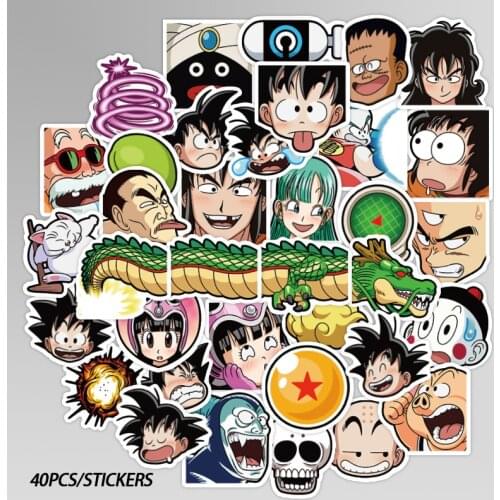 40 Sheets of Dragon Ball Waterproof Removable Anime Characters Character Stickers Notebook Graffiti Stickers Suitcase Stickers