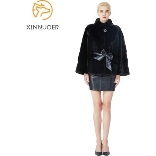 XINNUOER Fur Coats With Collar