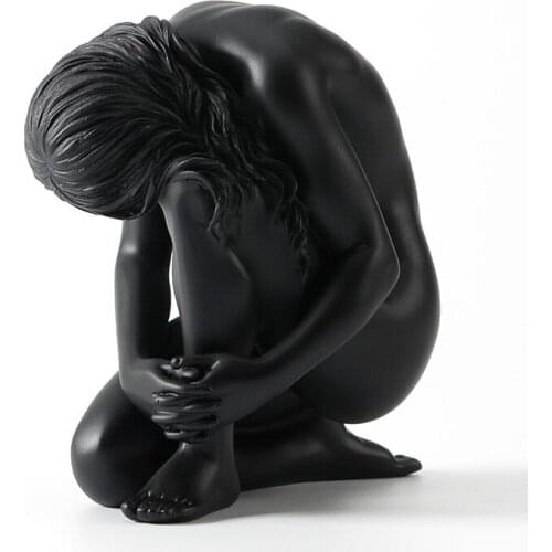 A Size: 10.5*7*10.5 (CM) resin creative ornament Female sculpture of Contemporary Art Home ornaments in soft Cafe halloween