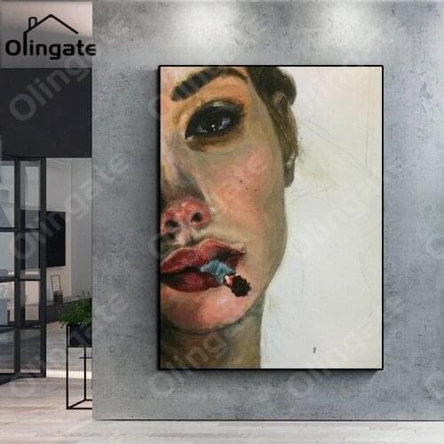 Abstract The Tearful Girl Wall Pictures Vintage Figure Canvas Painting One Piece Canvas Art Home Decor for Living Drawing Room