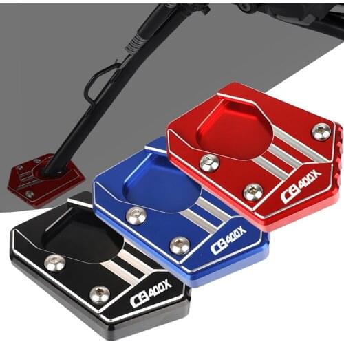 Motorcycle CNC Aluminum Side Stand Enlarge Extension Kickstand Plate Pad Support FOR HONDA CB400X CB400 X CB 400X 2019 2020 2021