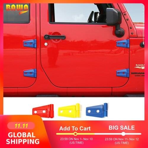 BAWA Car Engine Hood Cover for Jeep Wrangler Jk 2007-2017 ABS Door Hinges Cover Car Stickers