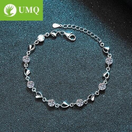 925 Silver&Platinum PT950 Excellent Cut Total 3.5 ct D Color Pass Diamond Test Moissanite Love Heart Kiss Wedding Beads Bracelet