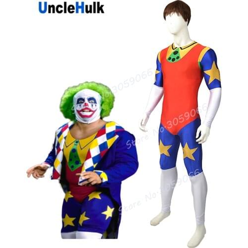 Doink The Clown Wrestling Costume - Multicolor Spandex Zentai Suit with Coat | UncleHulk