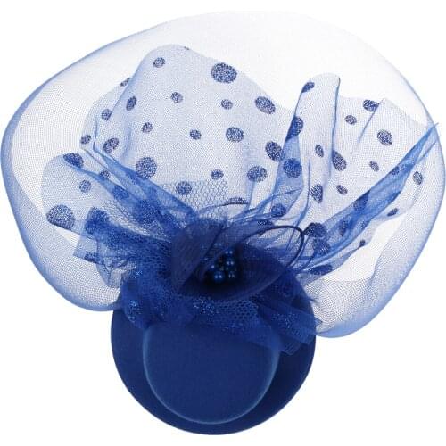 Elegant Floral Polka Dot Feather Mesh Fascinator Hat on Clips Derby Hatinato