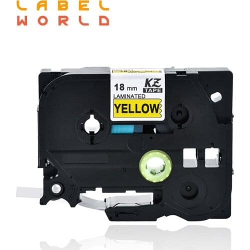 Label World TZe-641 label tape Black on yellow label ribbon Compatible for brother P-TOUCH label printer 18mm tze 641 ribbon