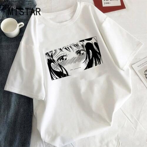 Tearful Girl Summer Aesthetic Korean Style White T Shirt Graphic Harajuku Tees Black Comics Anime Tshirt Women Clothes Tops