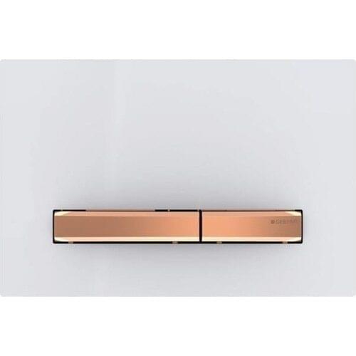 Geberit Closet Push Button SIGMA50 Control Panel, Double Push (Bronze Push Button), White-115.670.11.2