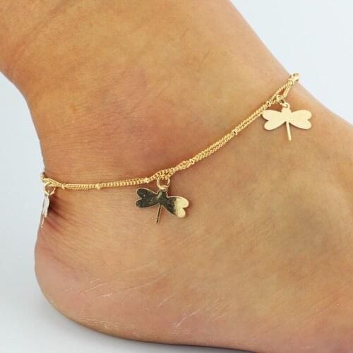Beautiful woman dragonfly anklet woman favorite summer gift fashion dragonfly anklet