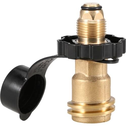 Brass Propane Tank Adapter Convert POL to QCC1/ Type 1 Camping Cooking BBQ Refill Heater Bottles Gas Pressure Regulator Valve